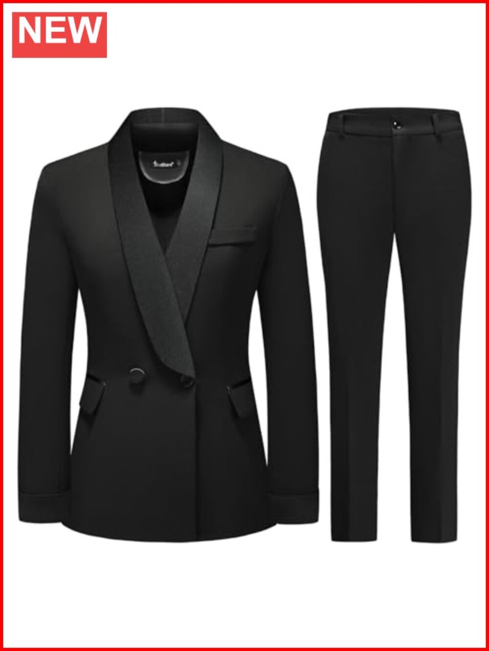 Shawl Collar Blazer 2 Piece Pants Suit Set Long Sleeve Business Casual